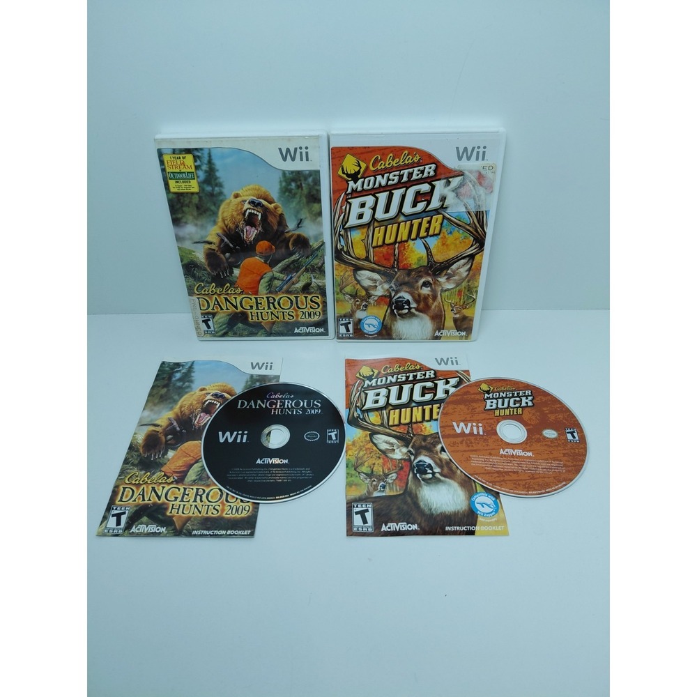 Wii Monster Buck Hunter & Dangerous Hunts 09 Games CIB Tested Works Rated Teen
